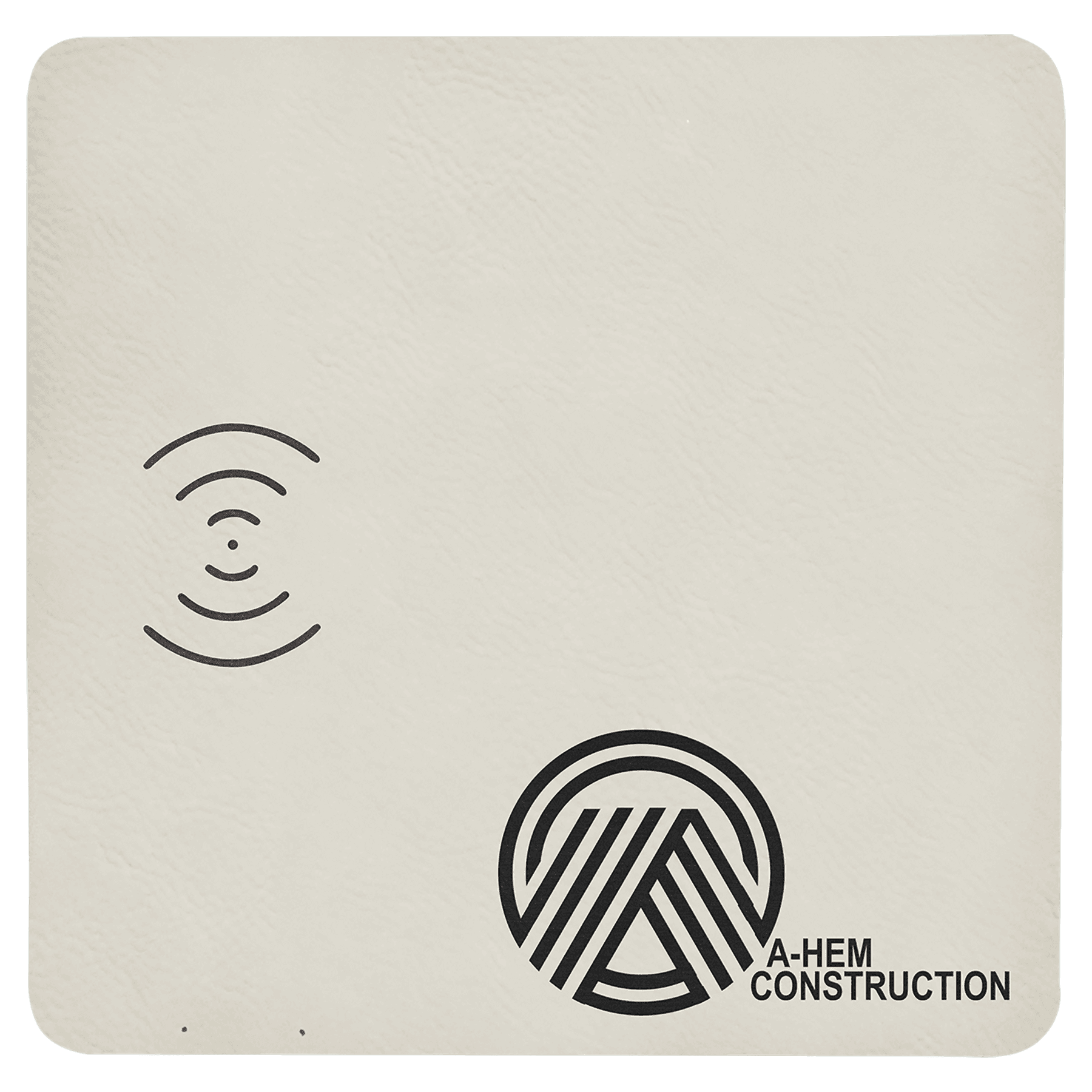 White 8" x 8" Laserable Leatherette Phone Charging Mat