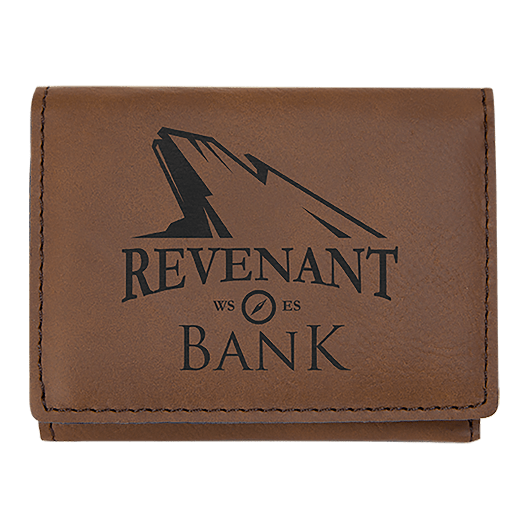 Dark Brown 3" x 4" Laserable Leatherette Trifold Wallet