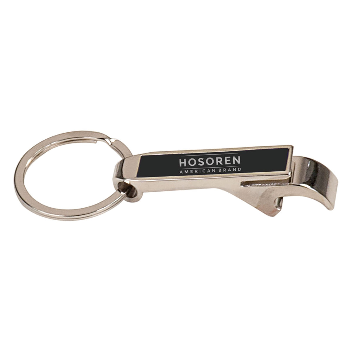 Black 2 1/2" Laserable Bottle Opener Keychain