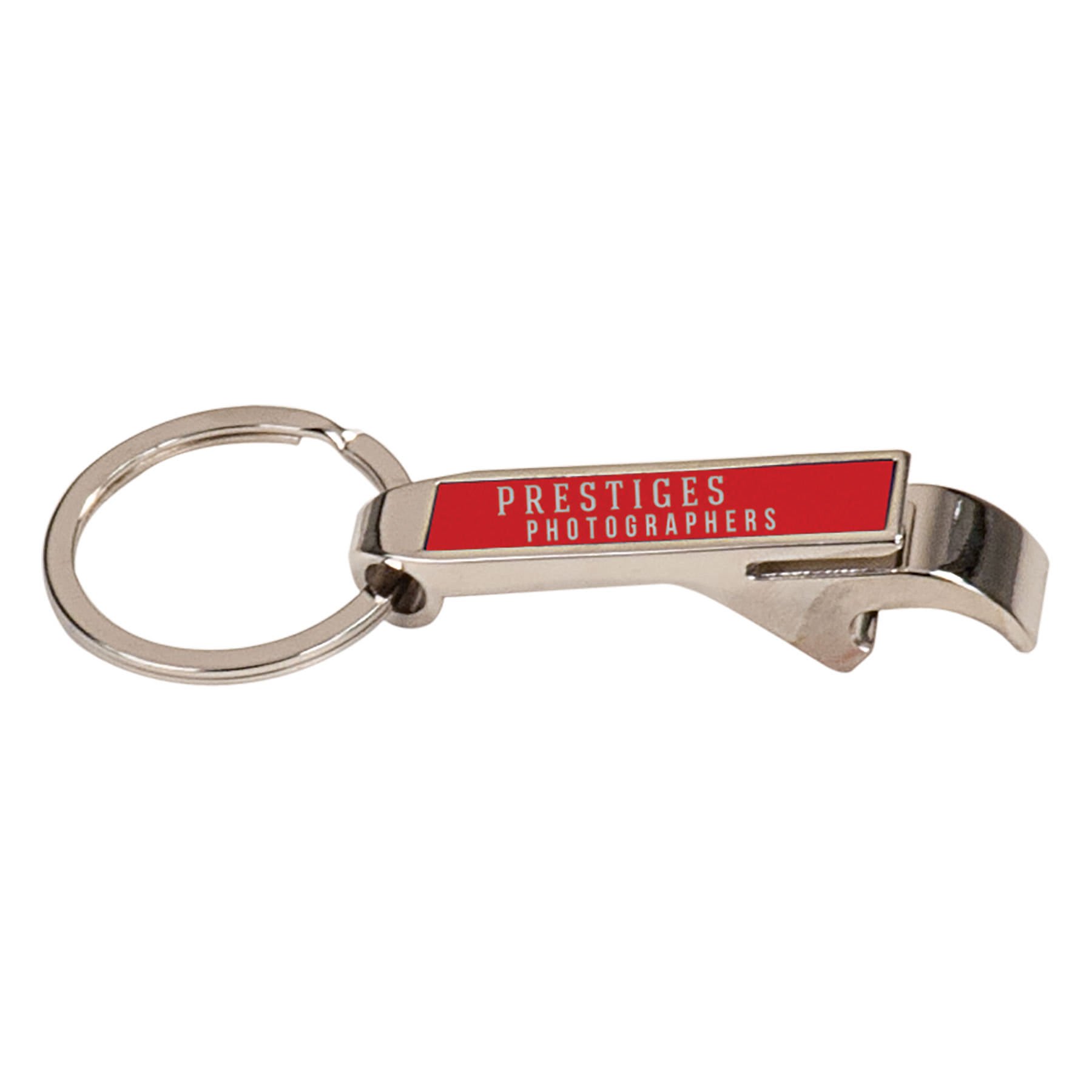Red 2 1/2" Laserable Bottle Opener Keychain