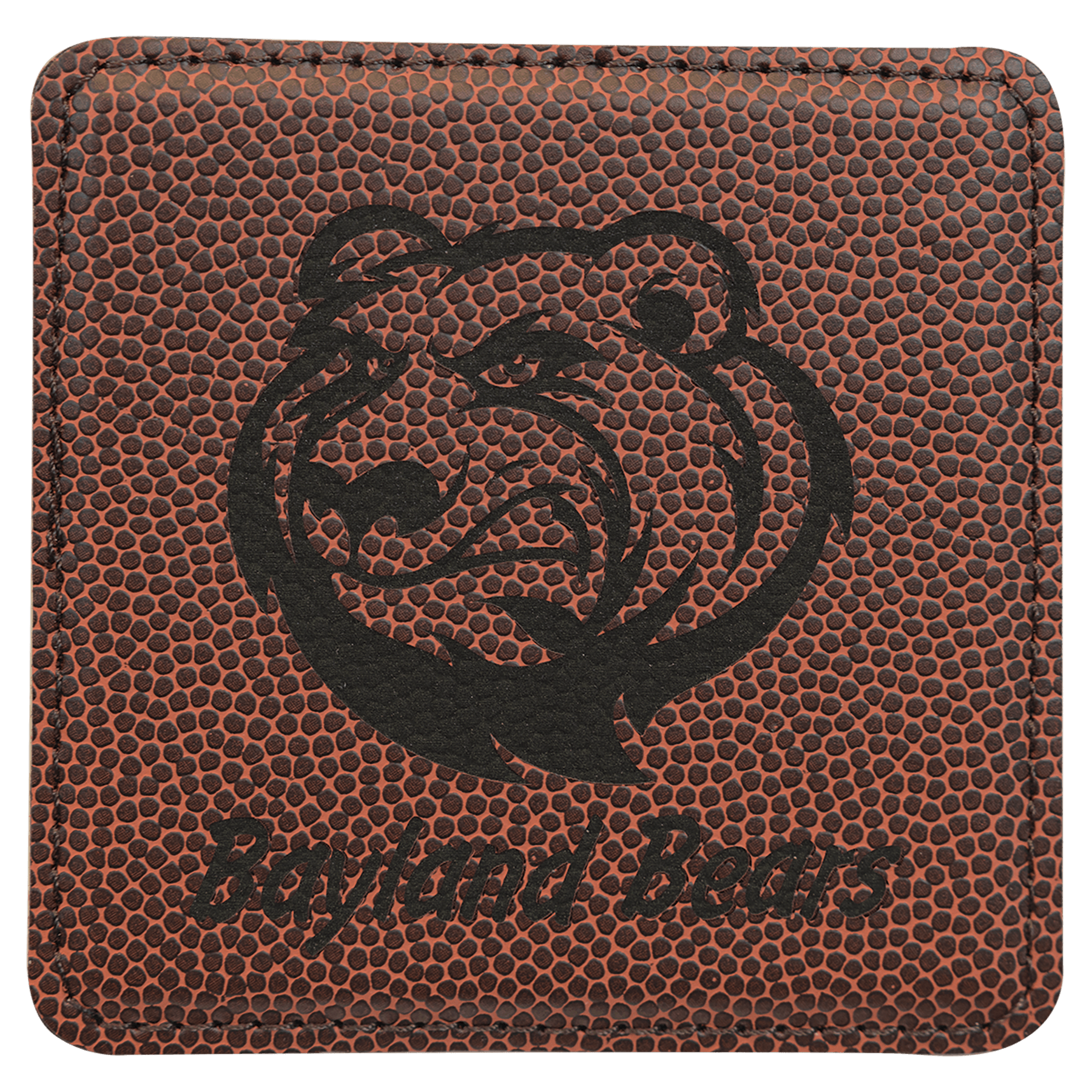 Football 4" x 4" Square Laserable Leatherette Coaster