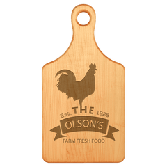 13 1/2" x 7" Maple Paddle Shaped Cutting Board