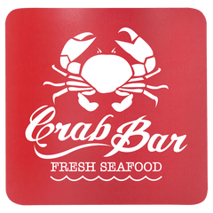 Red/White 3 3/4" x 3 3/4" Square Silicone Coaster