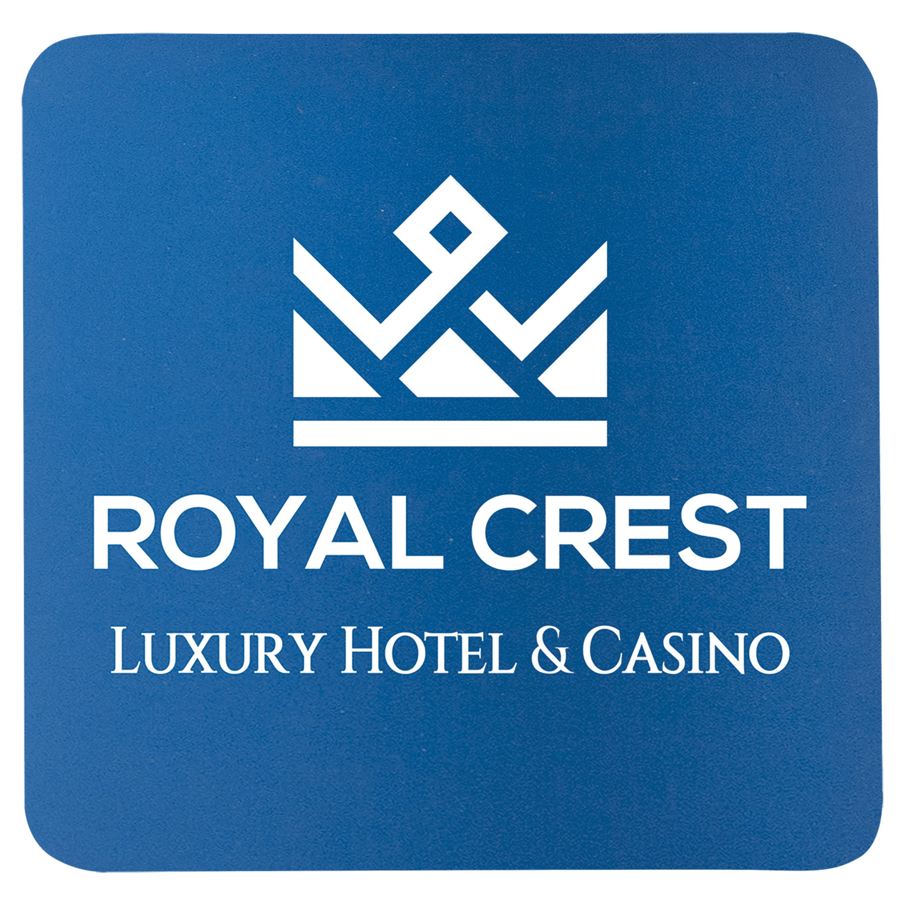 Blue/White 3 3/4" x 3 3/4" Square Silicone Coaster