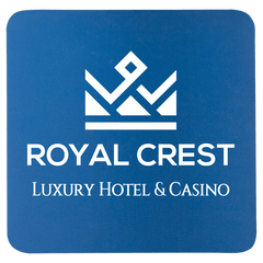 Blue/White 3 3/4" x 3 3/4" Square Silicone Coaster