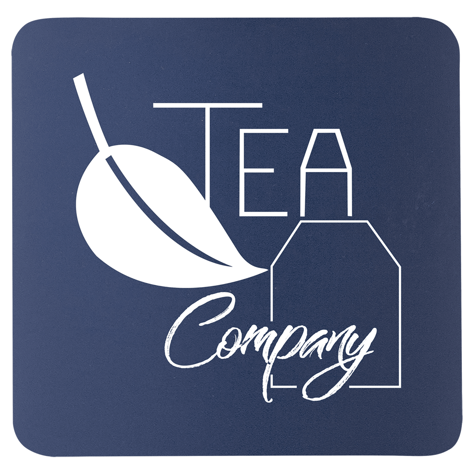 Navy Blue/White 3 3/4" x 3 3/4" Square Silicone Coaster