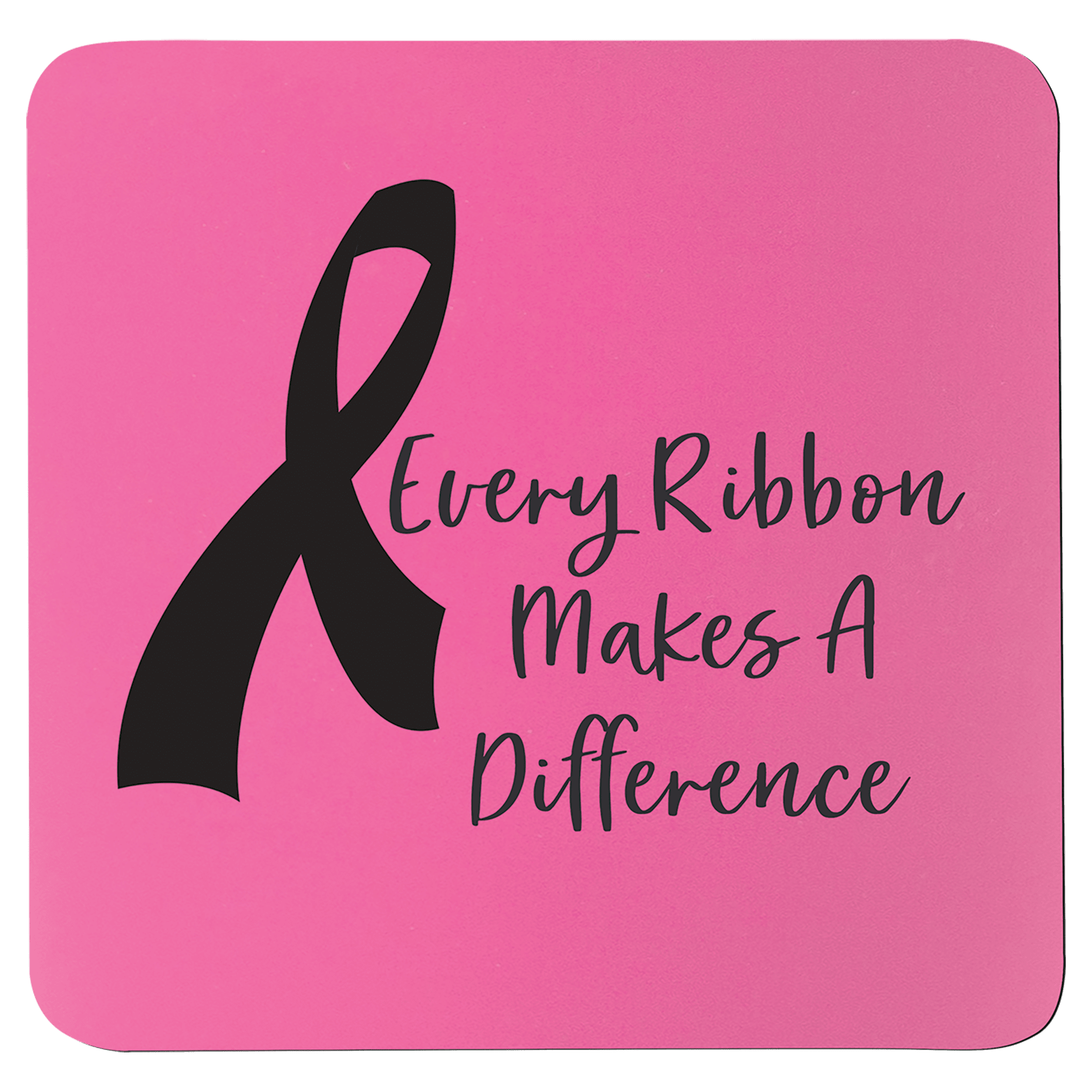 Pink/Black 3 3/4" x 3 3/4" Square Silicone Coaster