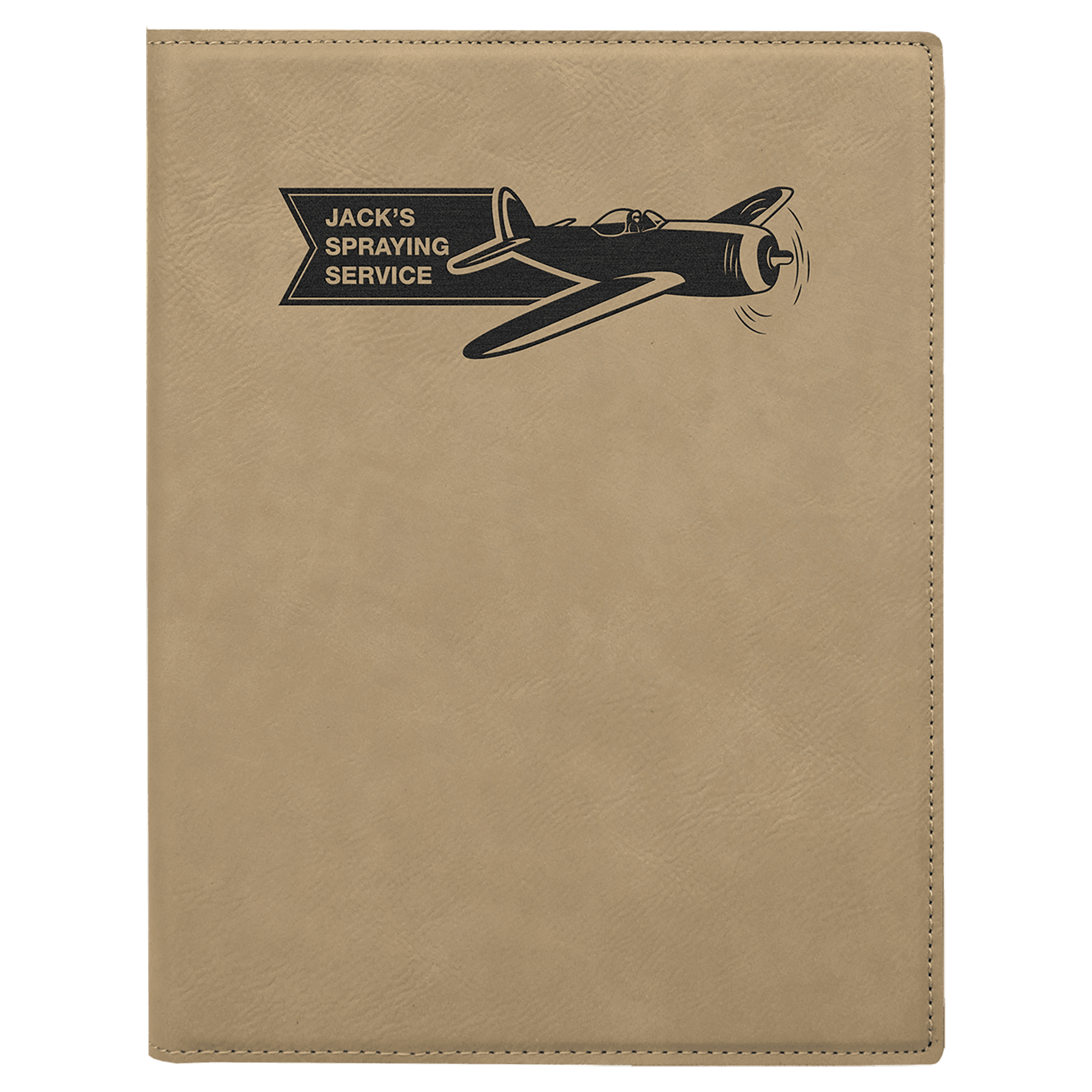 Light Brown 7" x 9" Laserable Leatherette Small Portfolio with Notepad