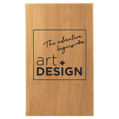 Bamboo 5 1/4" x 8 1/4" Laserable Leatherette Sketch Book with Unlined Notepad