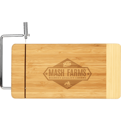 12" x 6" Bamboo Rectangle Cutting Board with Metal Cheese Cutter