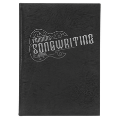 Black/Silver 7" x 9 3/4" Laserable Leatherette Journal with Lined Notepad