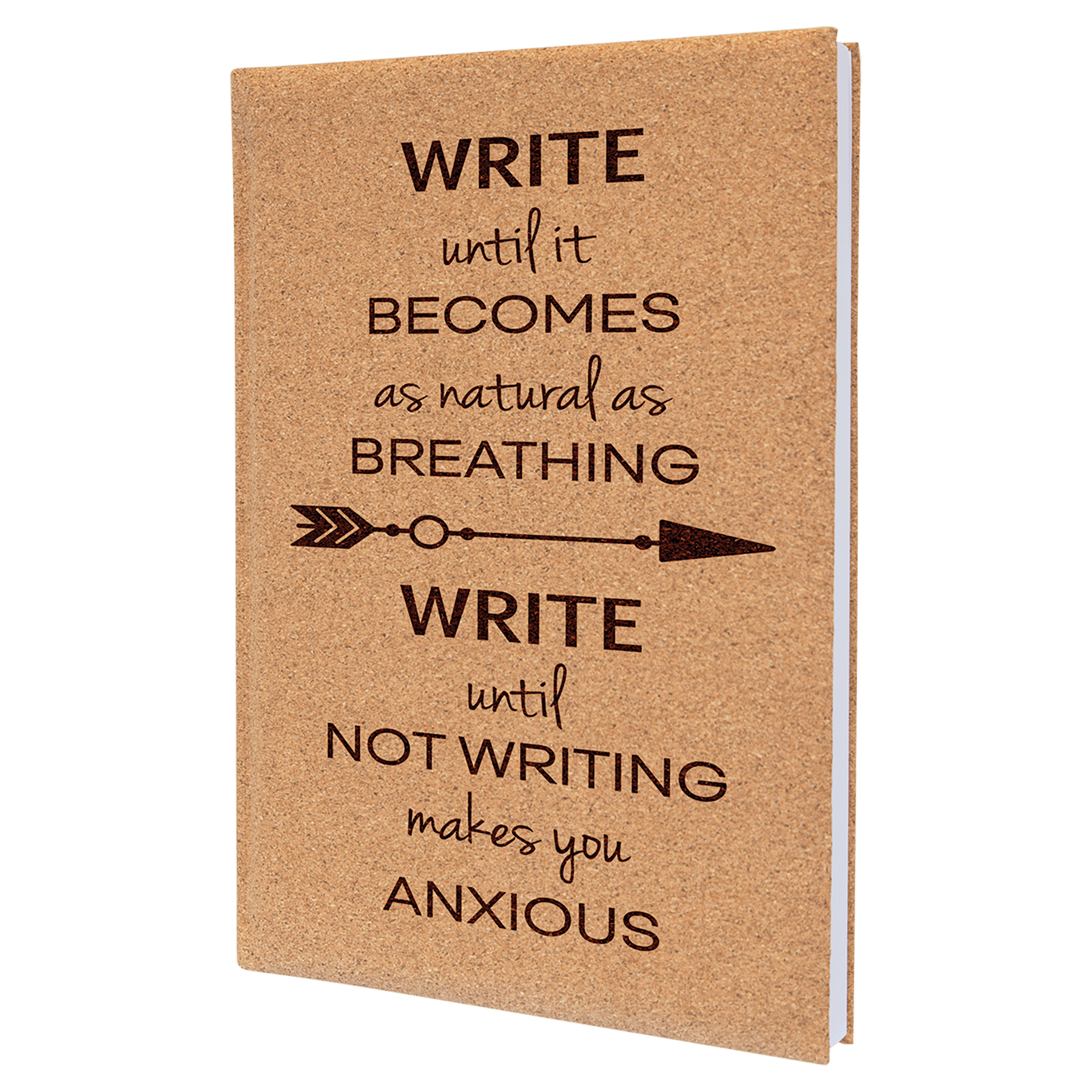 Cork 7" x 9 3/4" Laserable Leatherette Journal with Lined Notepad