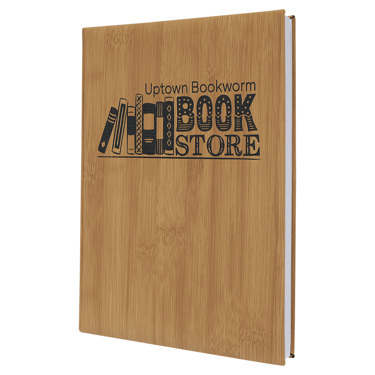 Bamboo 7" x 9 3/4" Laserable Leatherette Journal with Lined Notepad