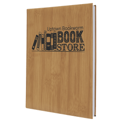 Bamboo 7" x 9 3/4" Laserable Leatherette Journal with Lined Notepad