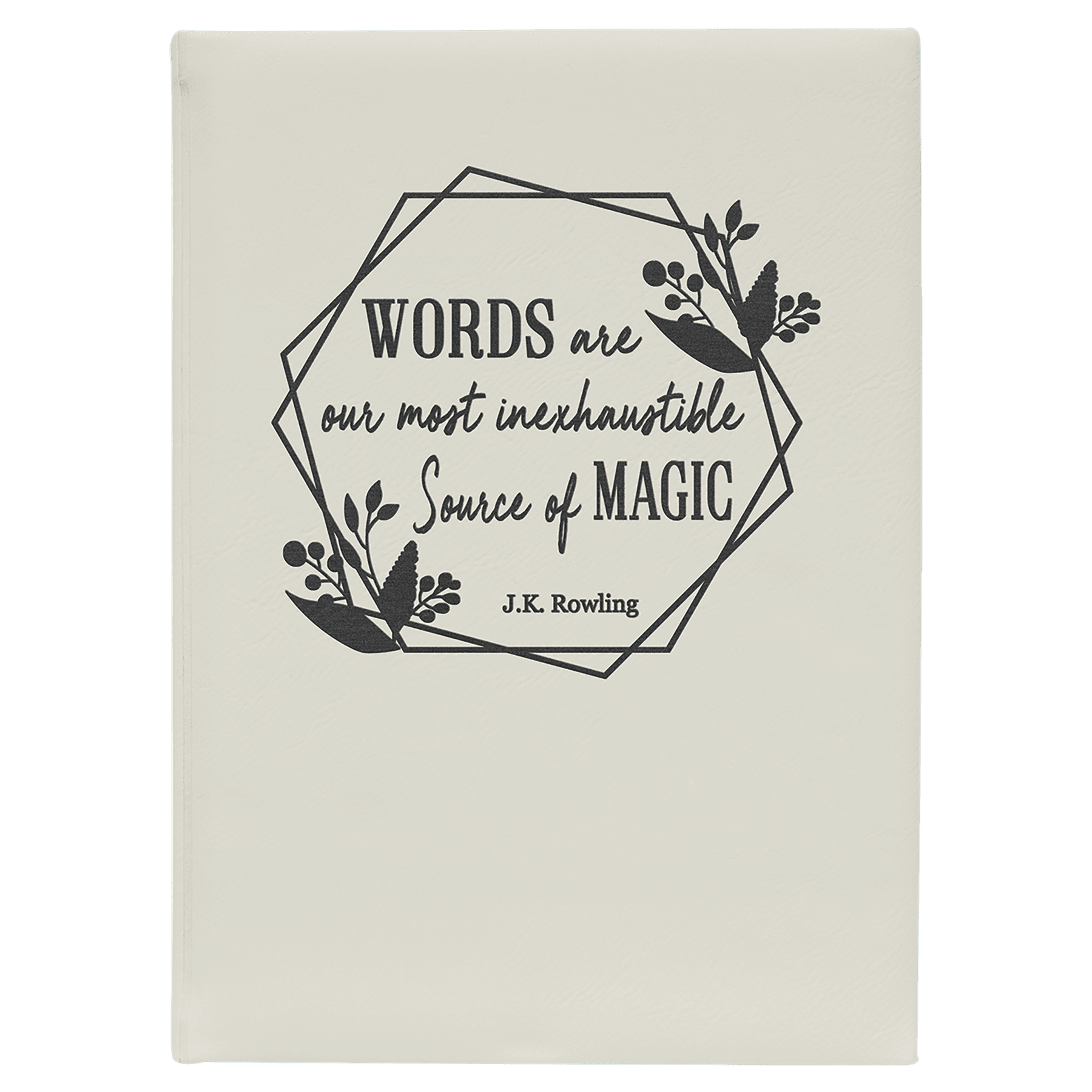 White/Black 7" x 9 3/4" Laserable Leatherette Journal with Lined Notepad