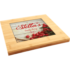 9" x 9" Bamboo Trivet with Recessed Area for 6" Tiles