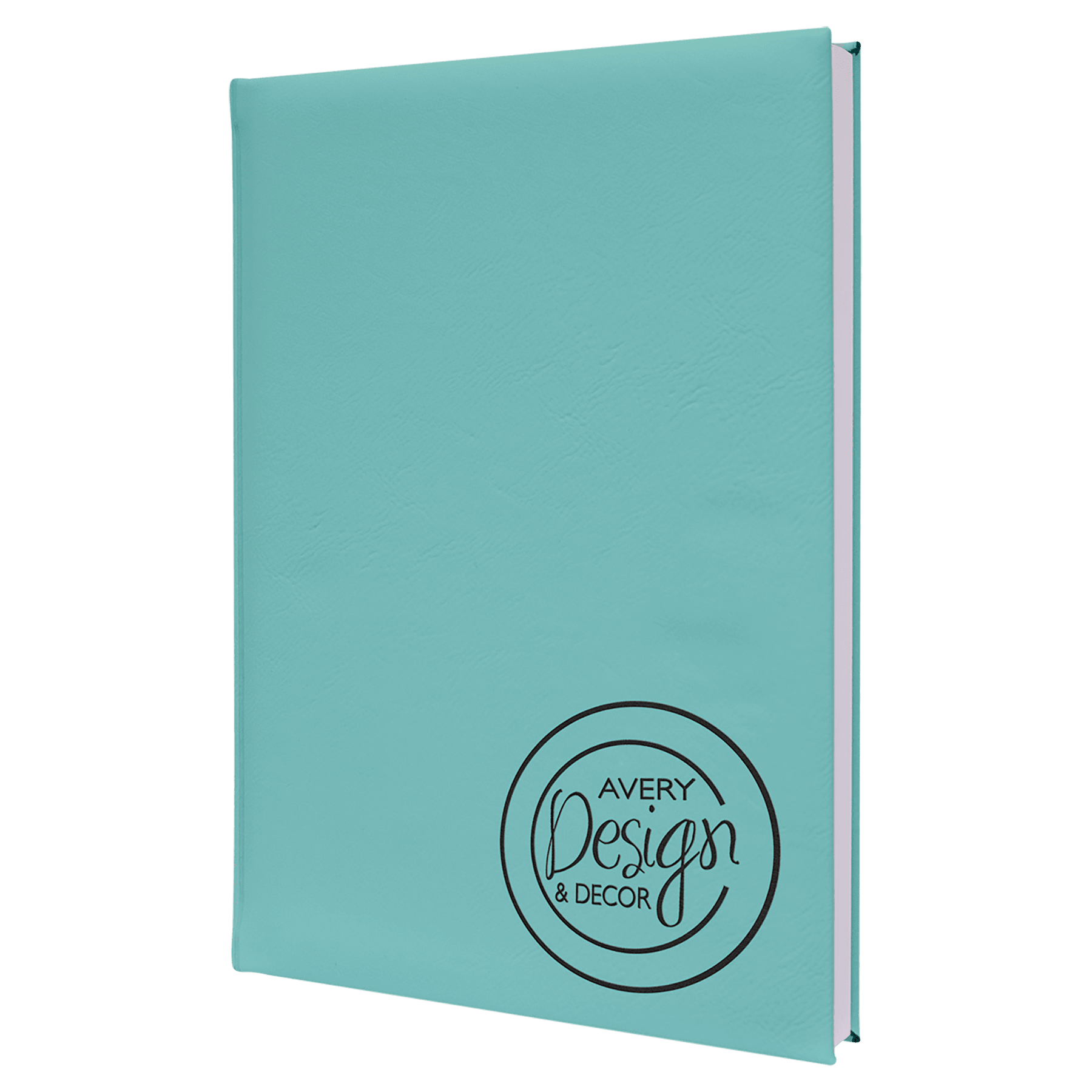 Teal 7" x 9 3/4" Laserable Leatherette Sketch Book with Unlined Notepad