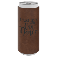 Dark Brown Laserable Leatherette Slim Beverage Holder