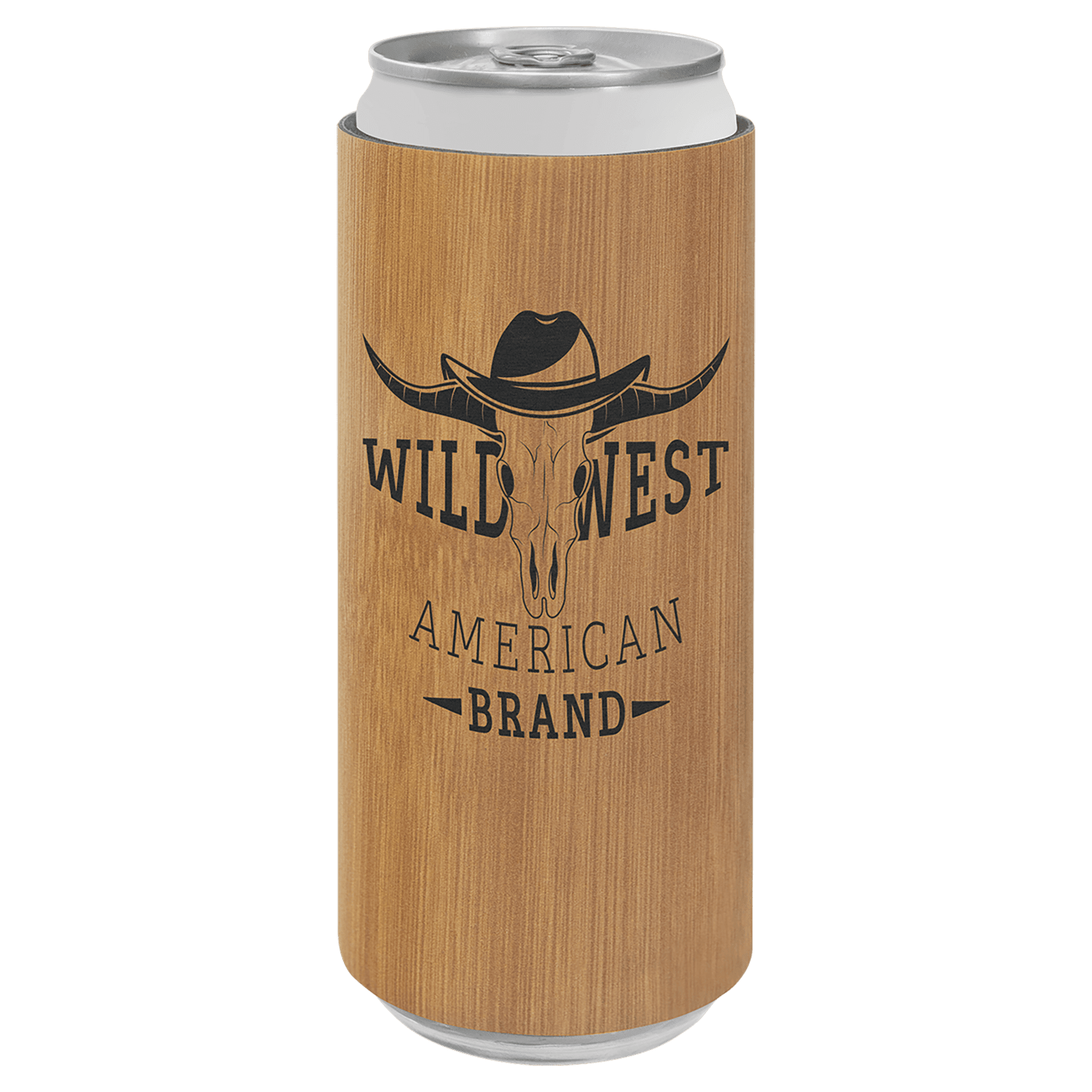 Bamboo Laserable Leatherette Slim Beverage Holder