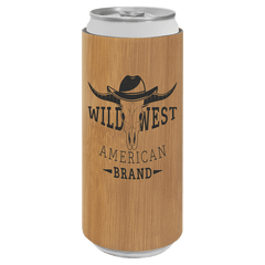 Bamboo Laserable Leatherette Slim Beverage Holder