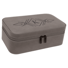 Gray 7 1/2" X 4 1/2" Laserable Leatherette Jewelry Box