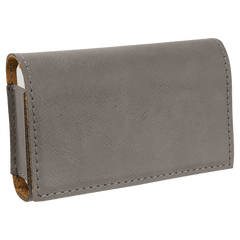 Gray 4 3/4" x 3 1/8" Laserable Leatherette Pill Box