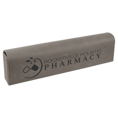 Gray 9 3/4" x 2 1/2" Laserable Leatherette Pill Box