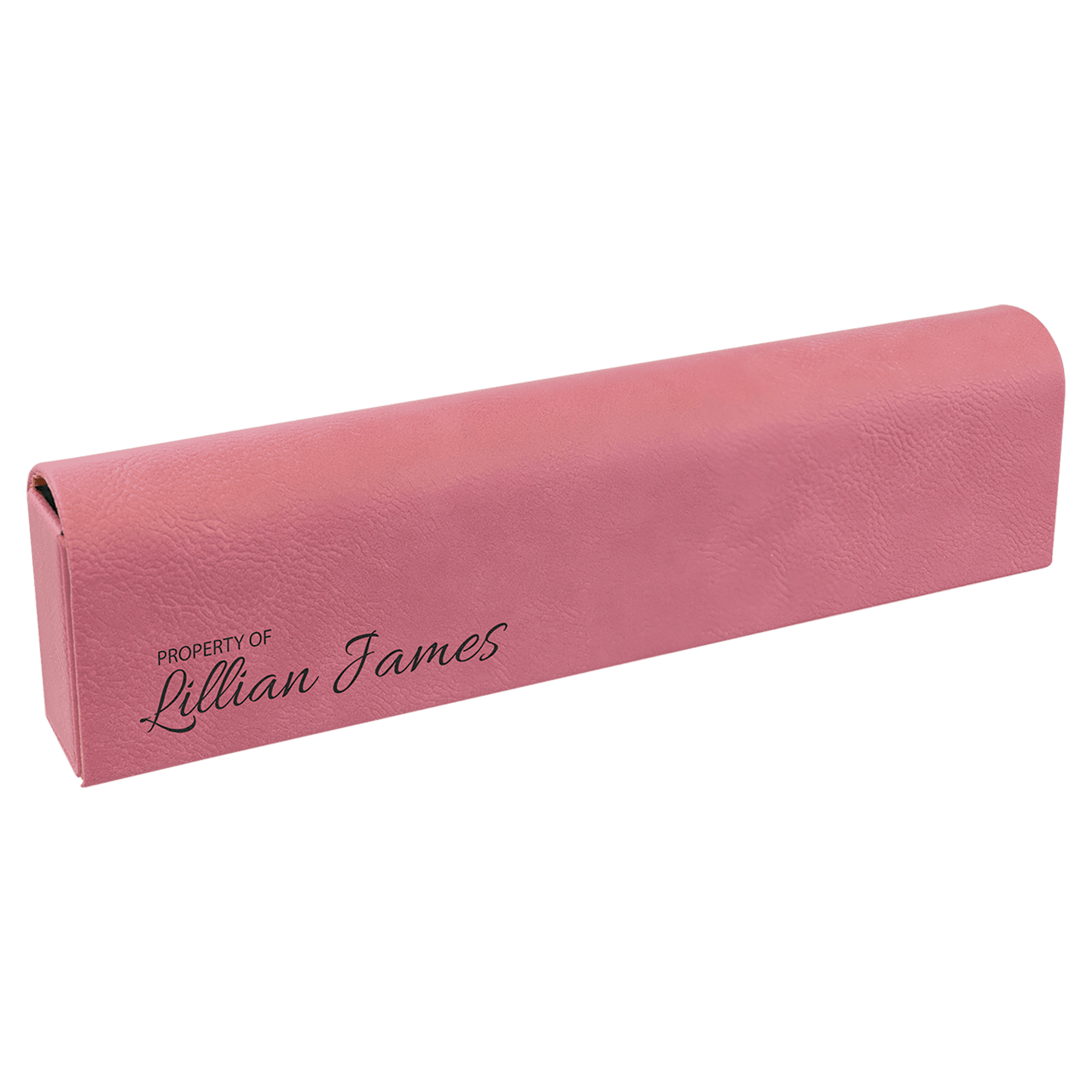 Pink 9 3/4" x 2 1/2" Laserable Leatherette Pill Box