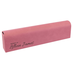 Pink 9 3/4" x 2 1/2" Laserable Leatherette Pill Box