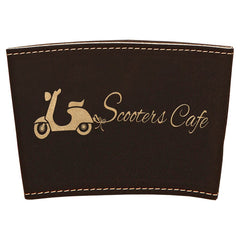 Black/Gold 3" Laserable Leatherette Mug Sleeve