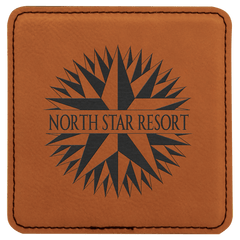 Rawhide 4" x 4" Square Laserable Leatherette Coaster