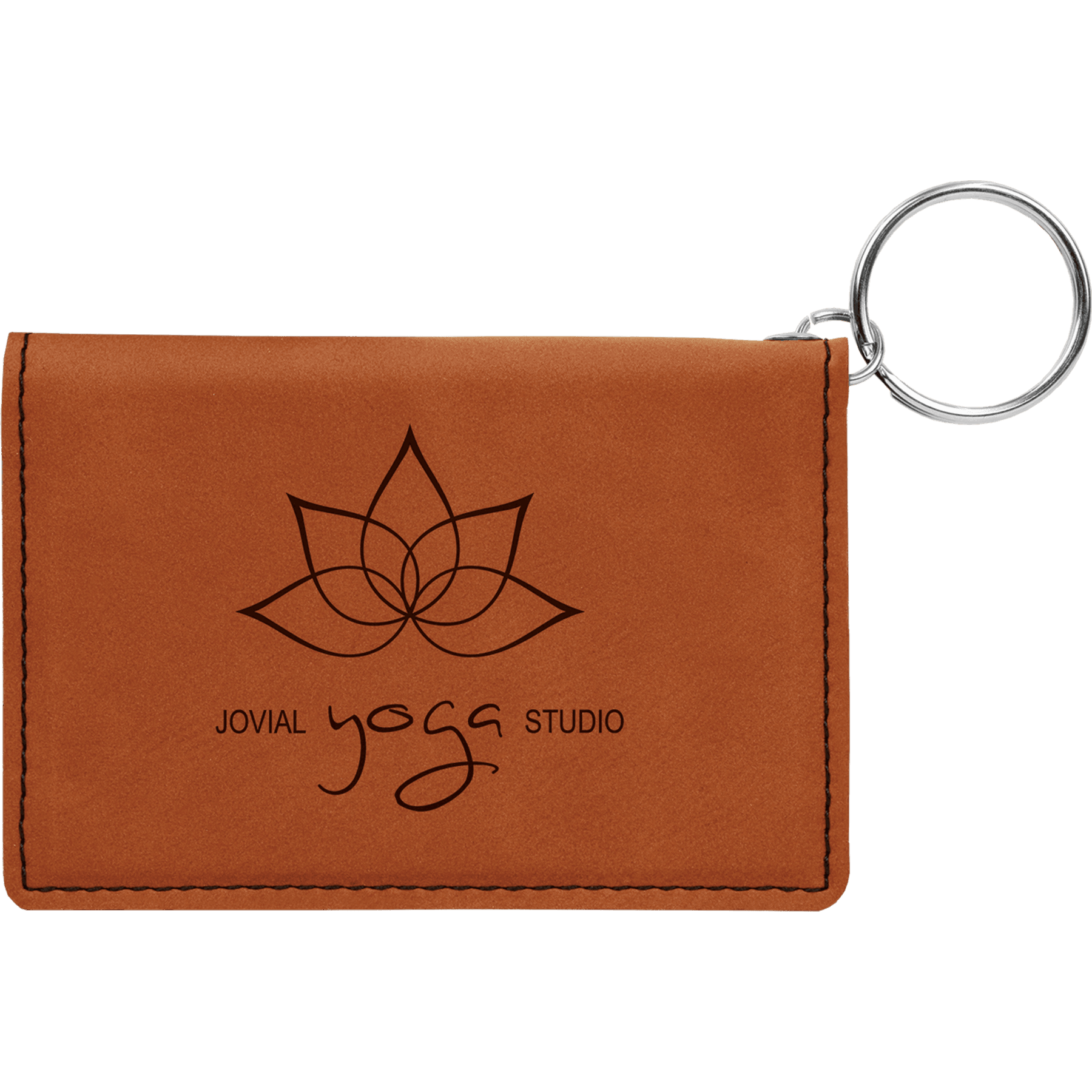 Rawhide 4 1/4" x 3" Laserable Leatherette Keychain ID Holder