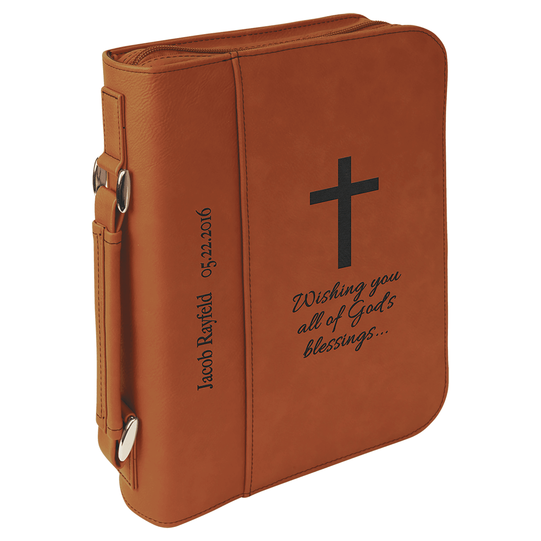 Rawhide 7 1/2" x 10 3/4" Leatherette Book/Bible Cover with Handle & Zipper