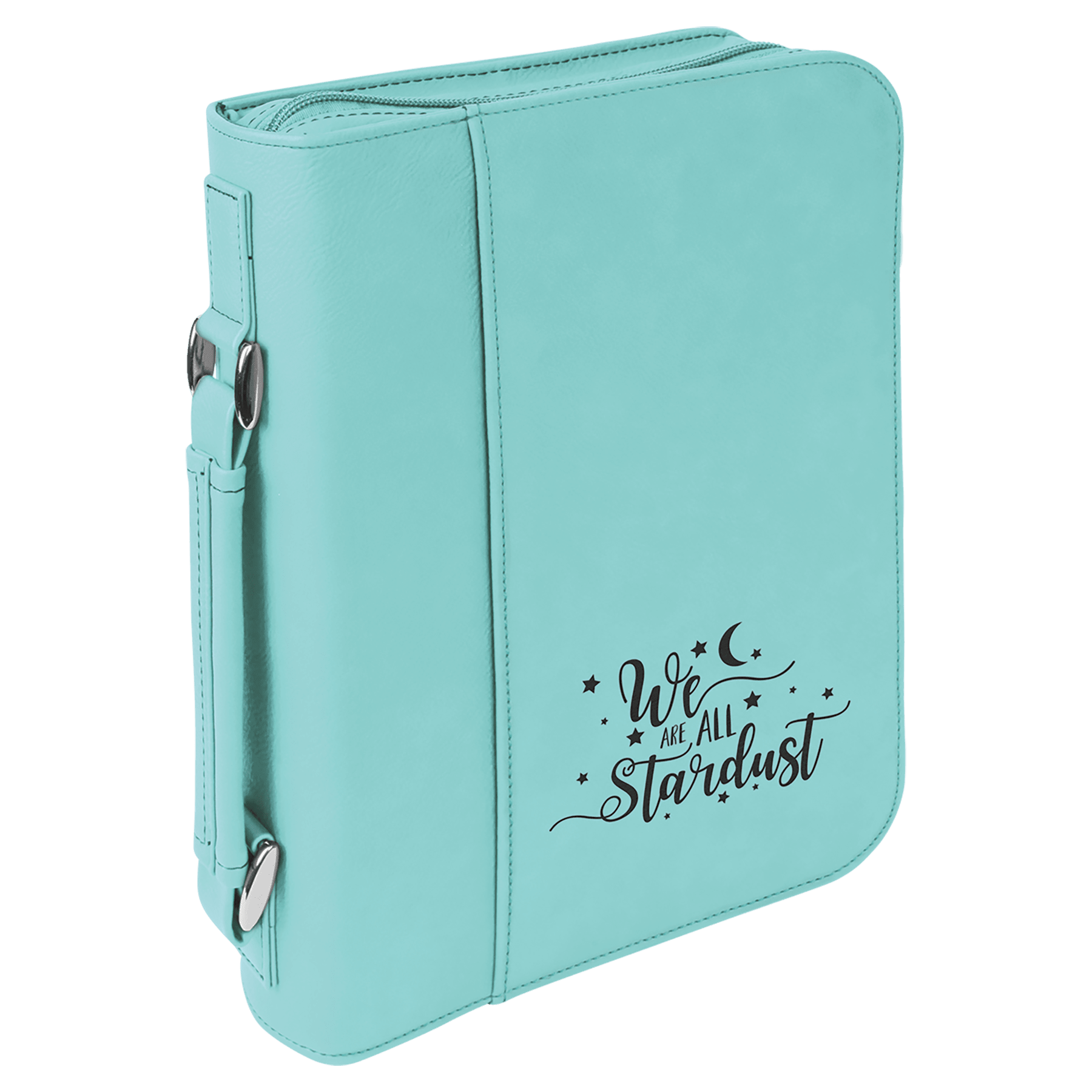 Teal 7 1/2" x 10 3/4" Leatherette Book/Bible Cover with Handle & Zipper