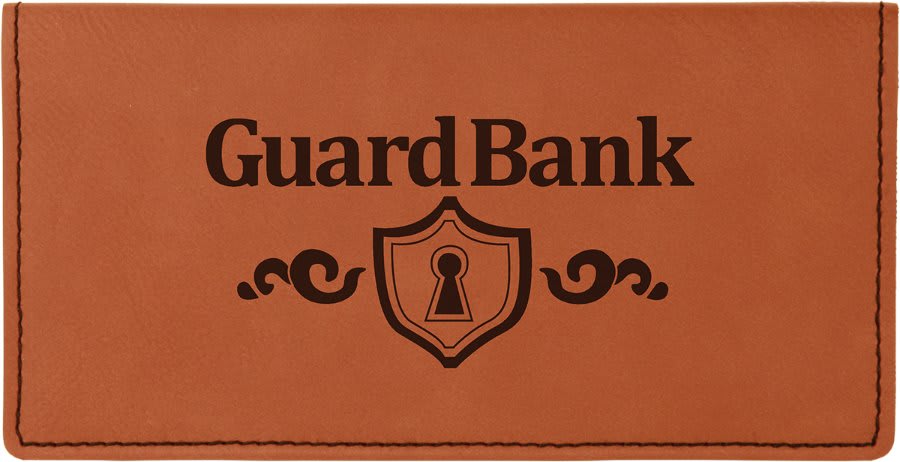 Rawhide 6 3/4" x 3 1/2" Laserable Leatherette Checkbook Cover