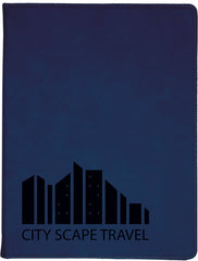 Blue/Black 9 1/2" x 12" Laserable Leatherette Portfolio with Notepad