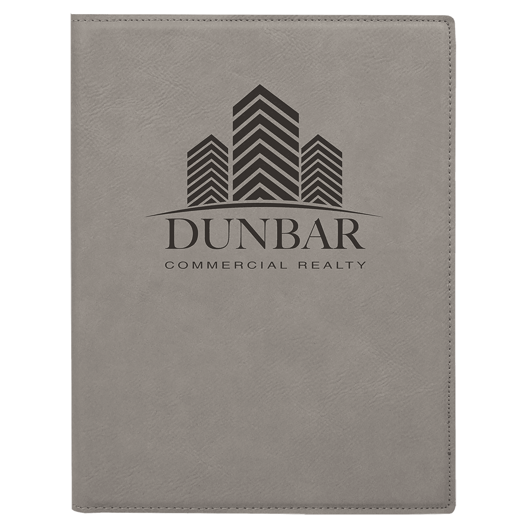 Gray 7" x 9" Laserable Leatherette Small Portfolio with Notepad