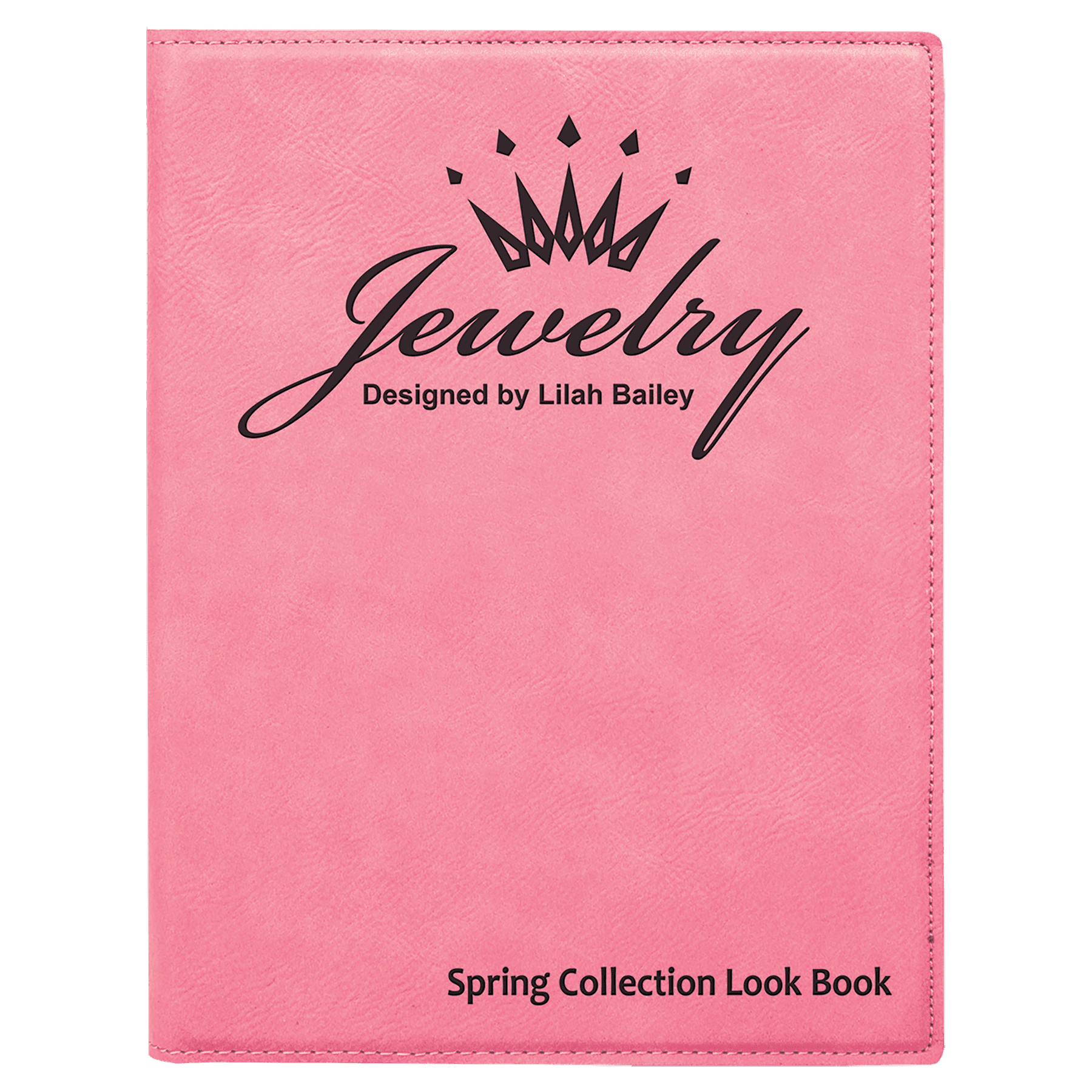 Pink 7" x 9" Laserable Leatherette Small Portfolio with Notepad