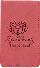 Pink 7-Piece Laserable Leatherette Manicure Gift Set