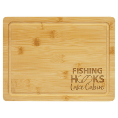 11 1/2" x 8 3/4" Bamboo Cutting Board with Drip Ring