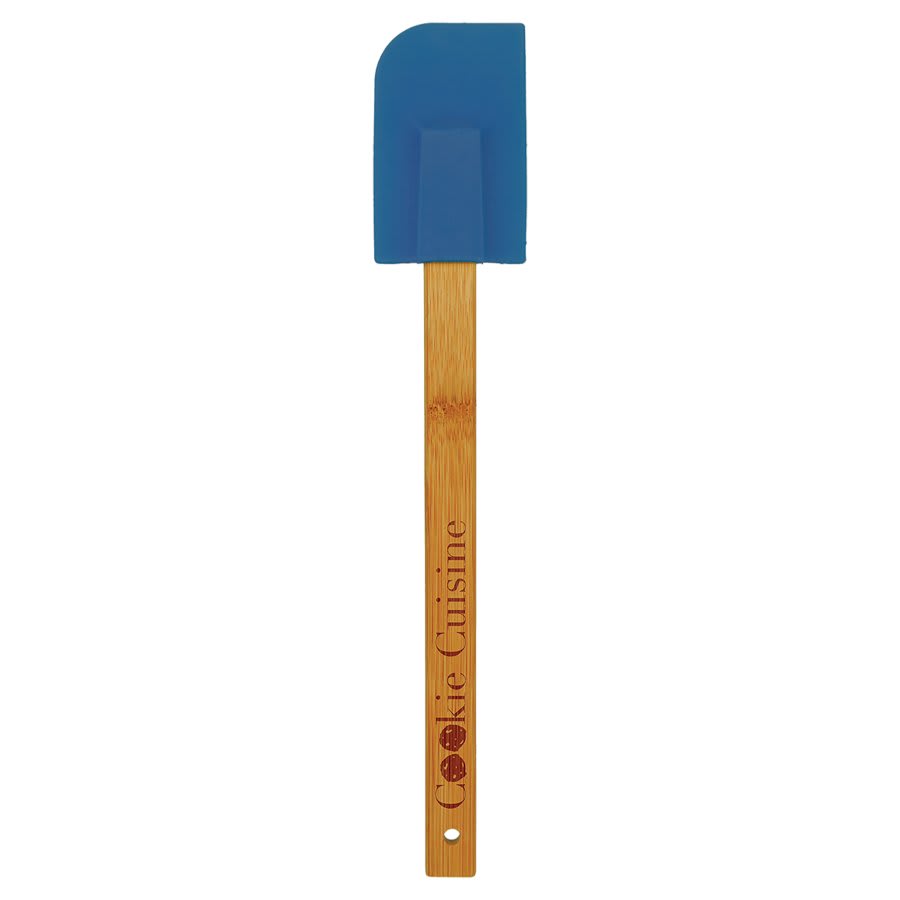 Blue Silicone Spatula with Bamboo 11 3/4" Handle