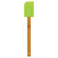 Green Silicone Spatula with Bamboo 11 3/4" Handle