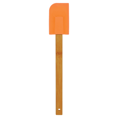 Orange Silicone Spatula with Bamboo 11 3/4" Handle