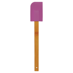 Purple Silicone Spatula with Bamboo 11 3/4" Handle