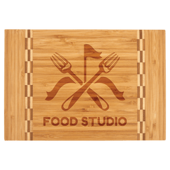 12" x 8 1/4" Bamboo Cutting Board with Butcher Block Inlay