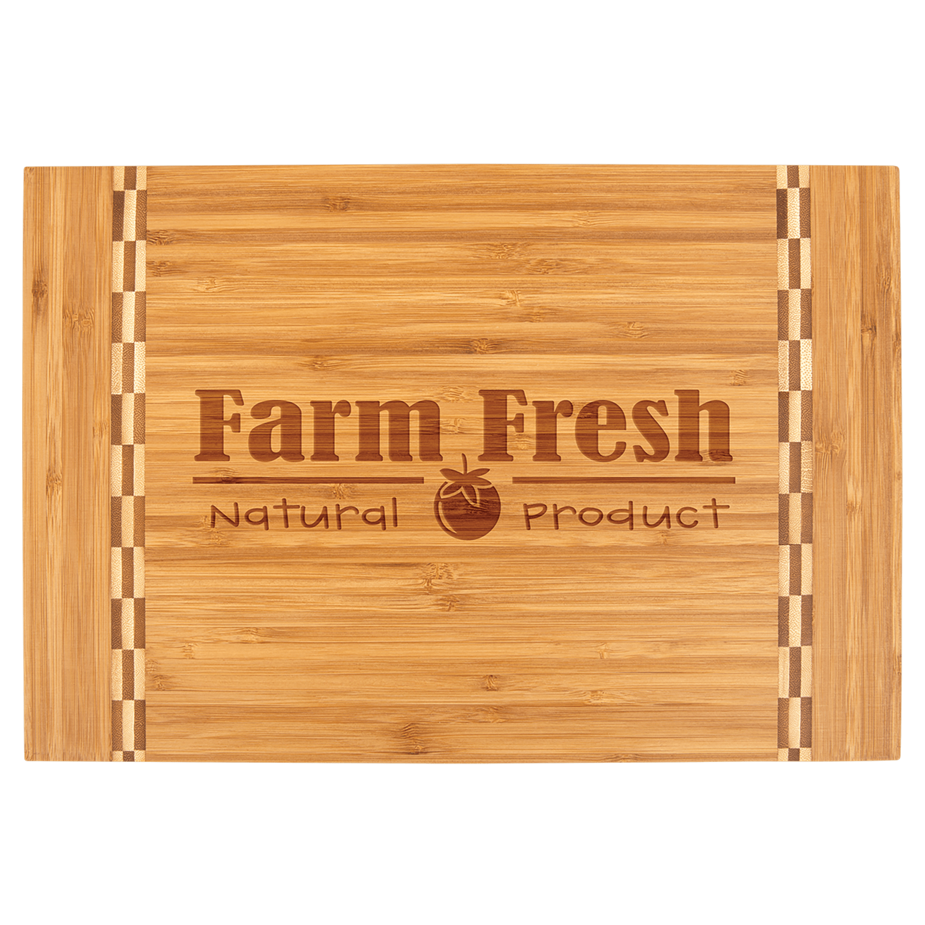 15" x 10 1/4" Bamboo Cutting Board with Butcher Block Inlay