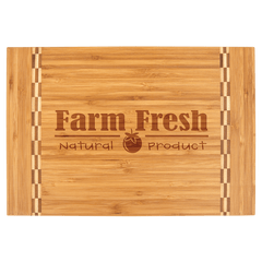 15" x 10 1/4" Bamboo Cutting Board with Butcher Block Inlay