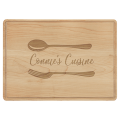 13 3/4" x 9 3/4" Maple Cutting Board with Drip Ring