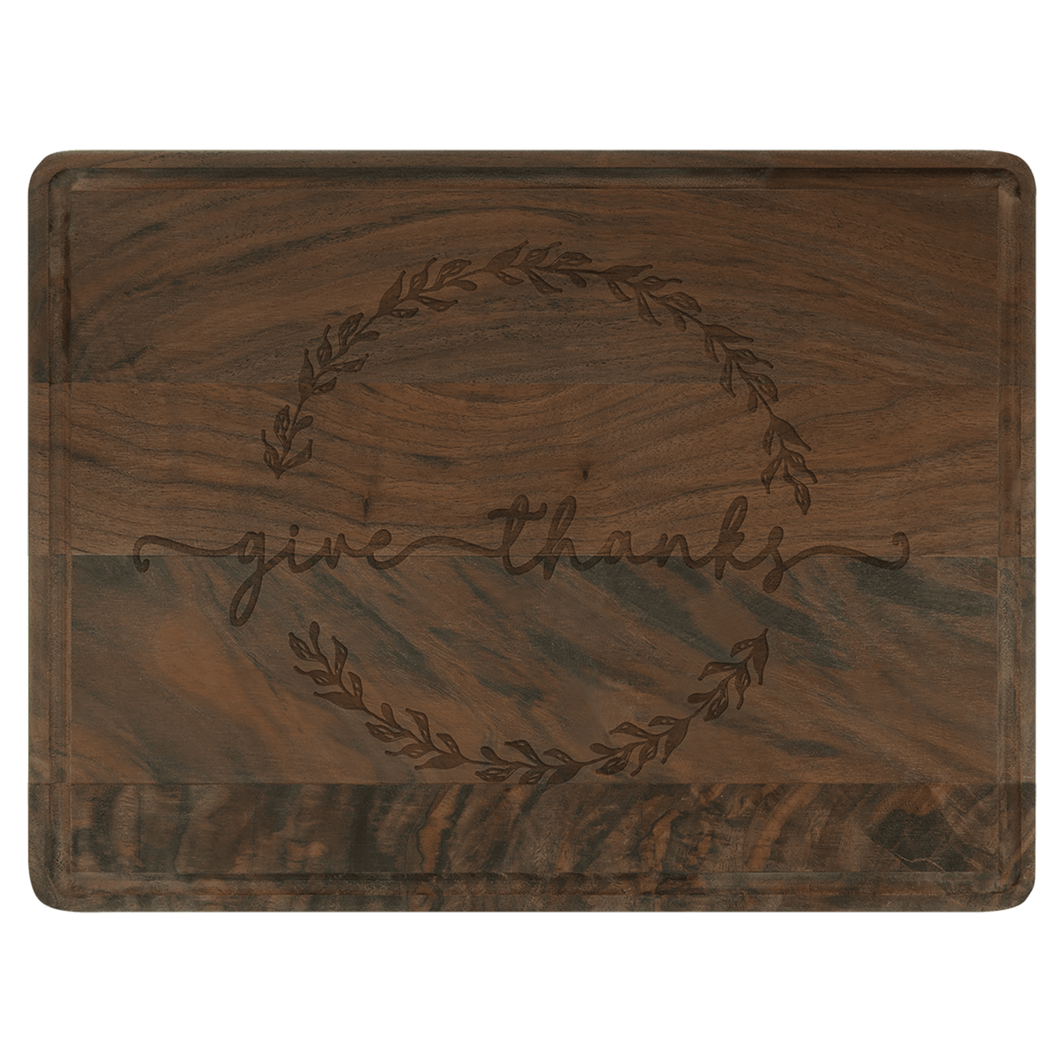 11 1/2" x 8 3/4" Walnut Cutting Board with Drip Ring