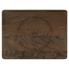 11 1/2" x 8 3/4" Walnut Cutting Board with Drip Ring